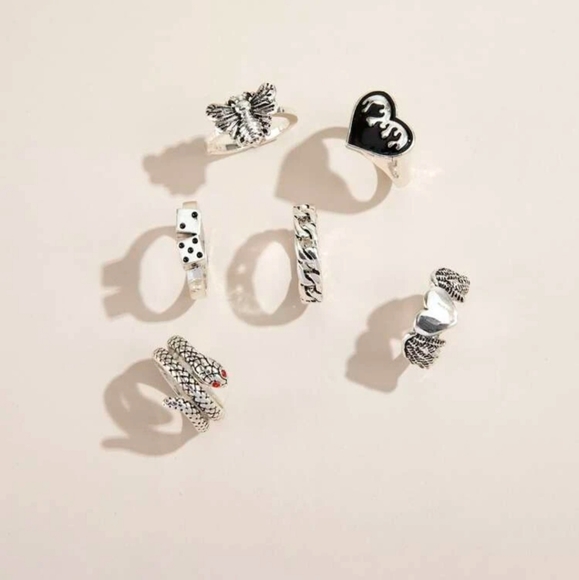 *Dieta* Set of 6 Rings - Picture 4 of 8